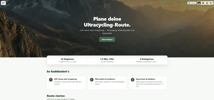 UltraPlaner — Landing mit Hero und Features